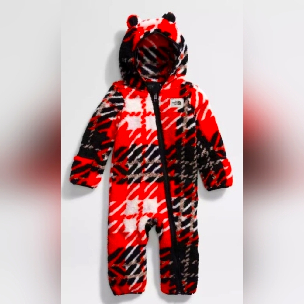 North Face Baby Cabin Fleece 1 Piece 24 mos Red/Black Fleece NEW MSRP $85